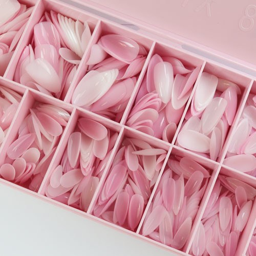 Soft Gel Tips Almond Medium Ombre 600τμχ.