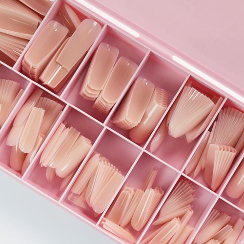 Soft Gel Tips Square Long Nude 300τμχ.