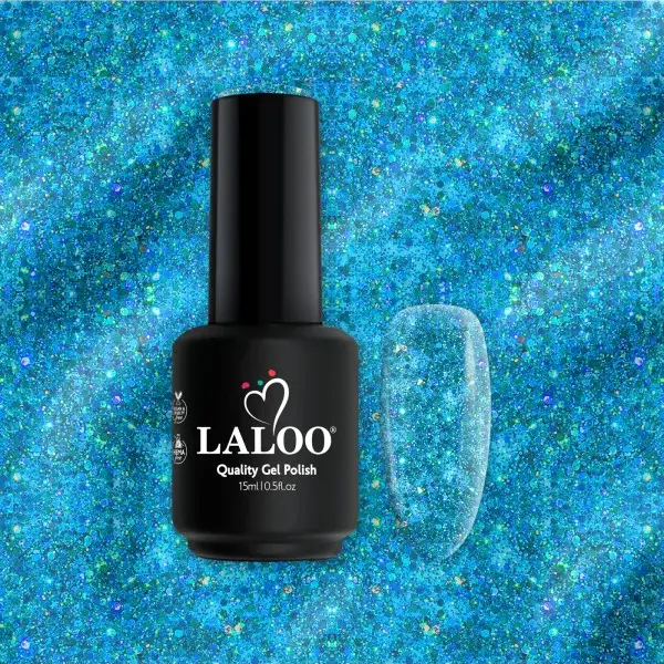 gel-polish-15ml-239 Νο.239 Τυρκουάζ glitter | Ημιμόνιμο Βερνίκι 15ml