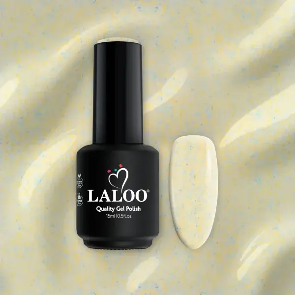 No.255 Κίτρινο-Μπανανι με pigment βεραμάν-λευκό | Ημιμόνιμο Βερνίκι 15ml