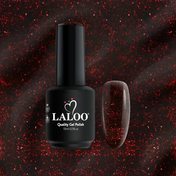 No.454 Κόκκινο σκούρο με glitter | Ημιμόνιμο Βερνίκι 15ml