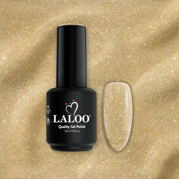 No.081 Gold με ψιλό glitter | Ημιμόνιμο Βερνίκι 15ml