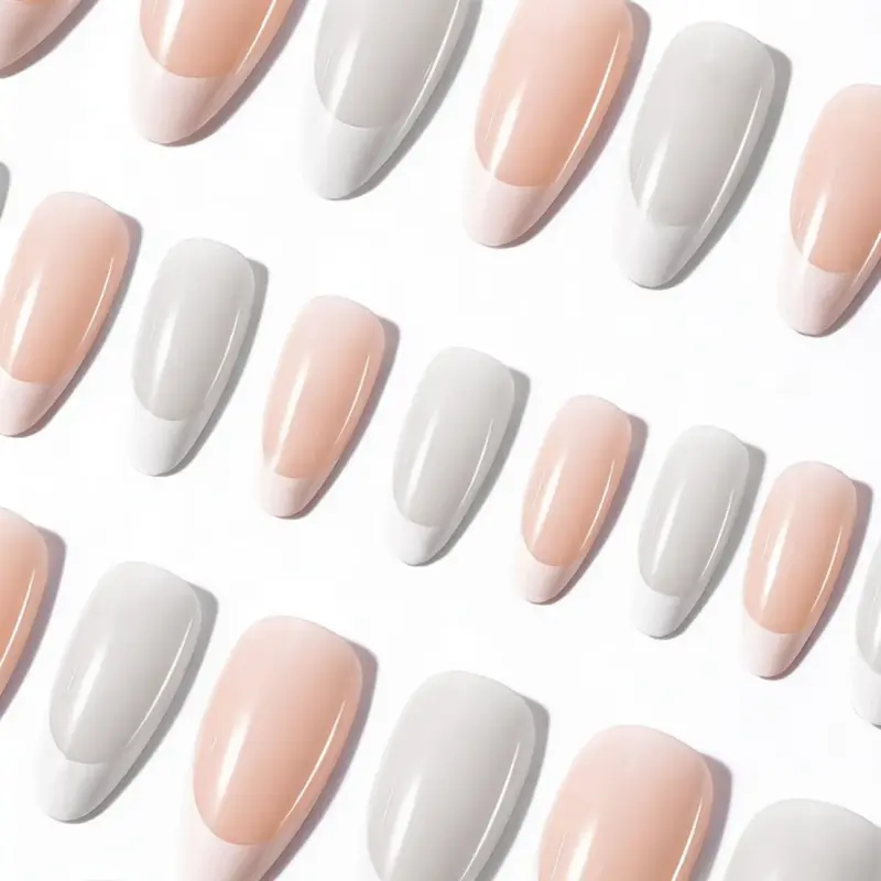 soft-gel-tips-almond-short-french-600pcs Soft Gel Tips Almond Short French 600τμχ.