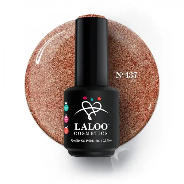 No.437 Μπρονζέ glitter ψιλόκοκκο | Ημιμόνιμο Βερνίκι 15ml